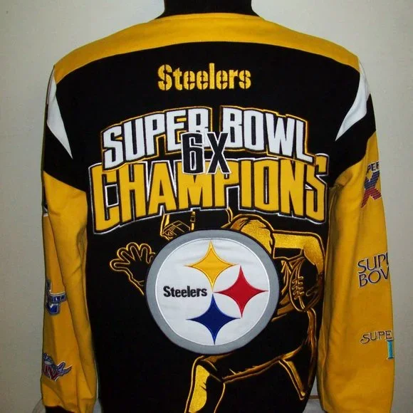 PITTSBURGH STEELERS 6 TIME SUPERBOWL ULTIMATE CHAMPIONSHIP JACKETSMALLMEDIUM